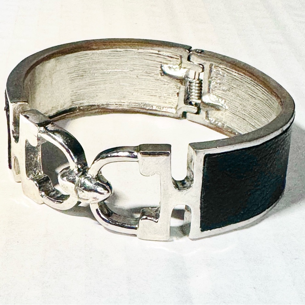 Chunky Metal Country Bolo-Style Bangel Bracelet